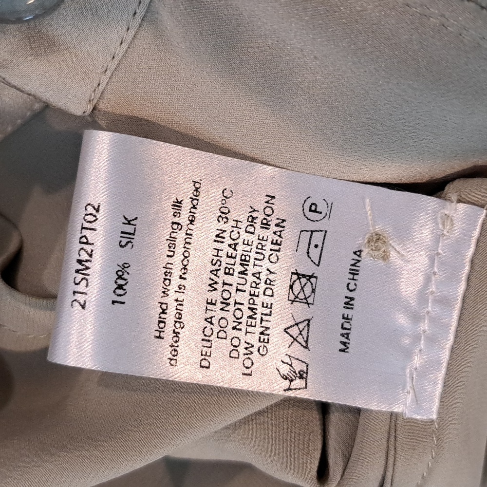 NWT Celadon Wide Leg Silk Trousers (Celadon/Sage Green) - Silk Maison - Picture 11 of 11